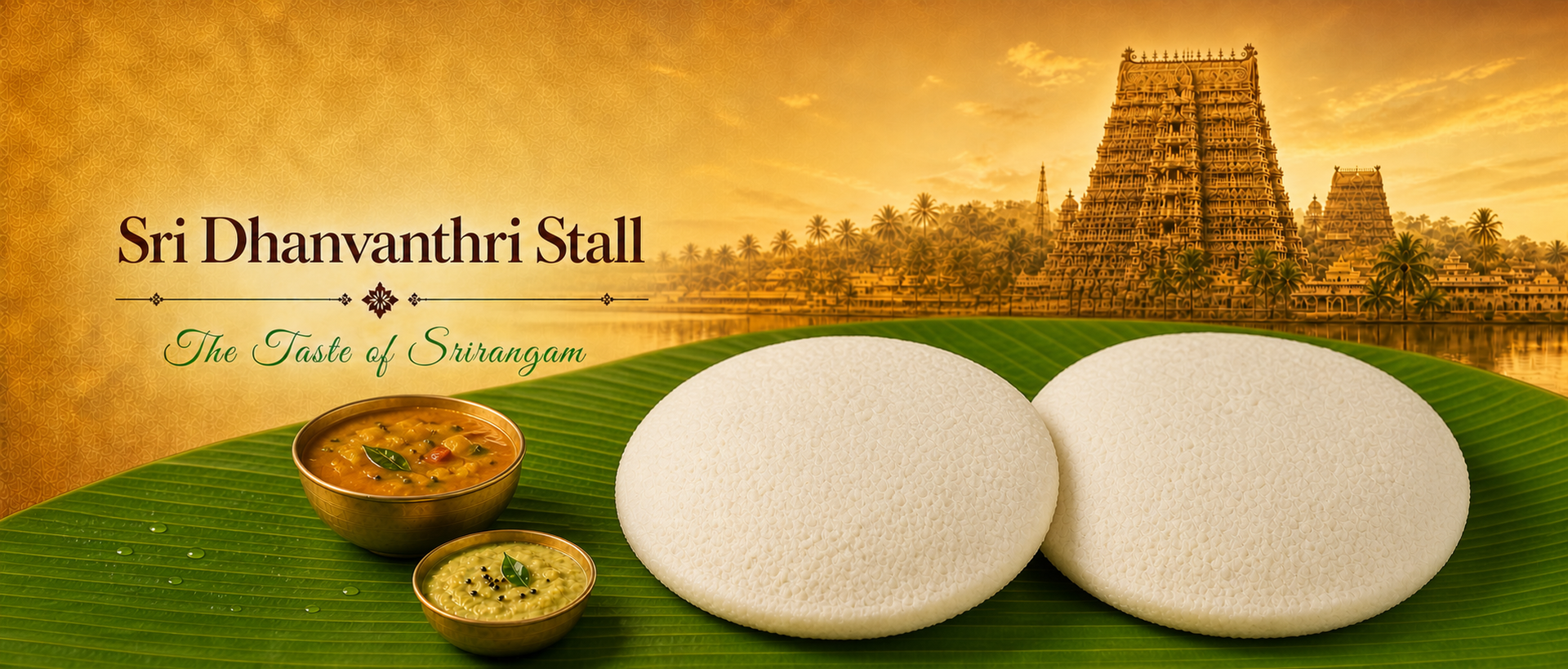 Hot thattu idlis with sambar and chutney